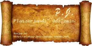 Platzerjanó Jázmin névjegykártya